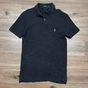 dark grey slim fit polo ralph lauren polo shirt